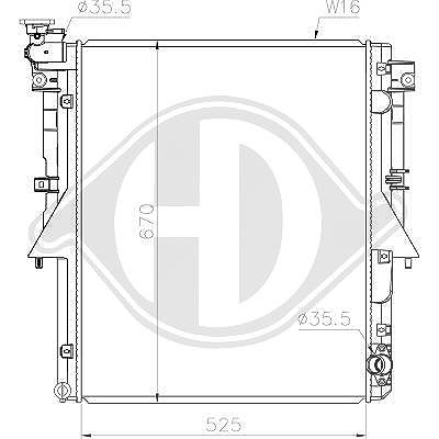 Diederichs Kühler, Motorkühlung [Hersteller-Nr. DCM3897] für Mitsubishi, Fiat