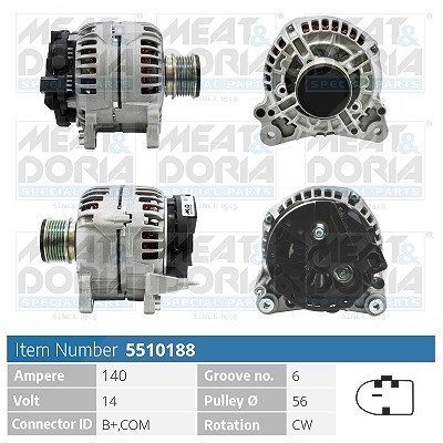Meat & Doria Generator [Hersteller-Nr. 5510188] für VW, Audi, Skoda, Seat