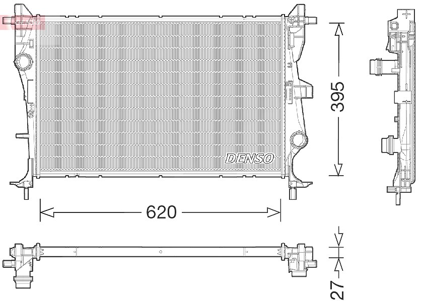 Denso Kühler, Motorkühlung [Hersteller-Nr. DRM06038] für Fiat, Jeep