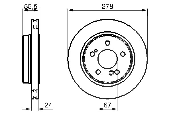 Bosch Bremsscheibe [Hersteller-Nr. 0986479133] für Mercedes-Benz