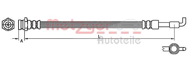 Metzger Autoteile Bremsschlauch [Hersteller-Nr. 4110880] für Mazda