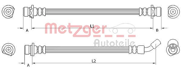 Metzger Autoteile Bremsschlauch [Hersteller-Nr. 4111074] für Honda