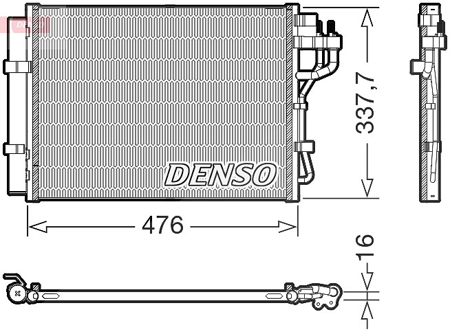 Denso Kondensator, Klimaanlage [Hersteller-Nr. DCN41023] für Hyundai