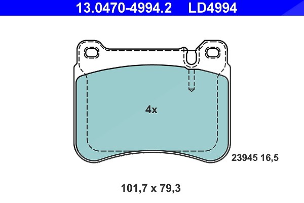 Ate CERAMIC Bremsbelagsatz vorne [Hersteller-Nr. 13.0470-4994.2] für Mercedes-Benz