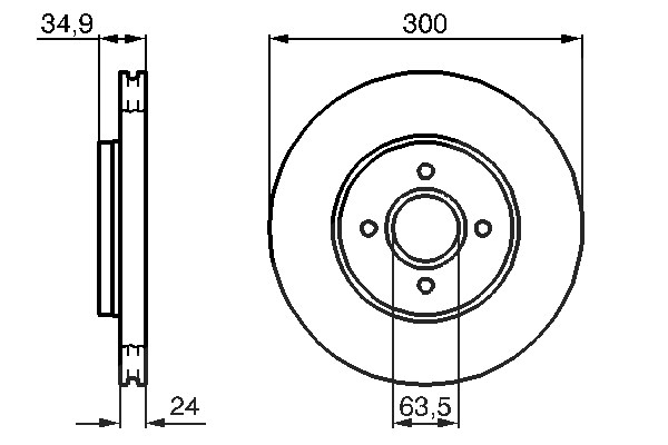Bosch Bremsscheibe [Hersteller-Nr. 0986479048] für Ford