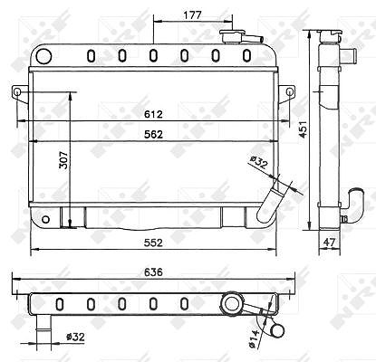 Kühler Motorkühlung Kühlrippen gelötet 560 - 295 mm NRF für LADA NIVA - Bild 3
