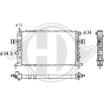 Diederichs Kühler, Motorkühlung [Hersteller-Nr. DCM2623] für Opel