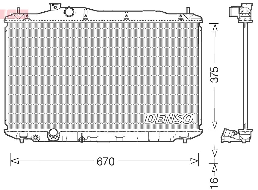 Denso Kühler, Motorkühlung [Hersteller-Nr. DRM40040] für Honda