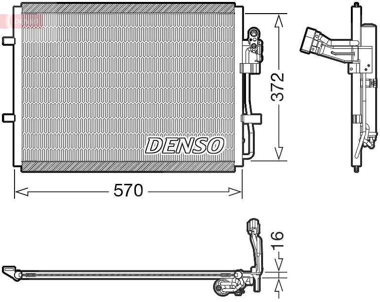 Denso Kondensator, Klimaanlage [Hersteller-Nr. DCN44016] für Mazda