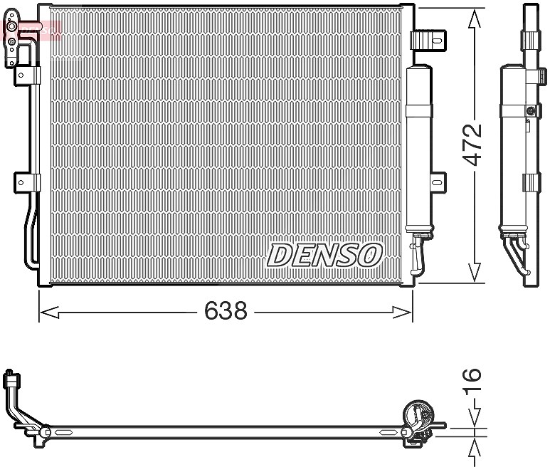 Denso Kondensator, Klimaanlage [Hersteller-Nr. DCN14003] für Land Rover