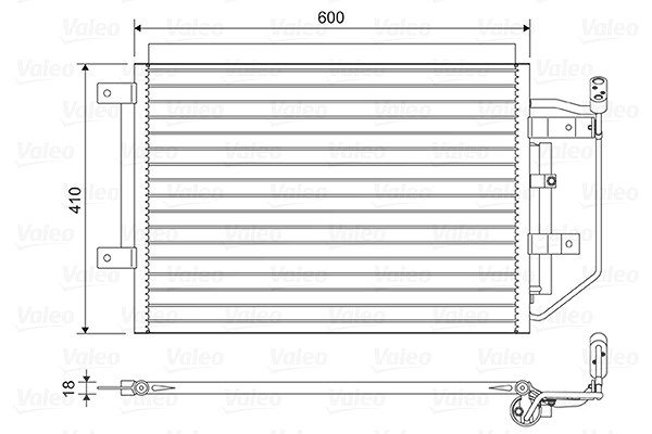 Valeo Kondensator, Klimaanlage [Hersteller-Nr. 822556] für Mitsubishi, Smart