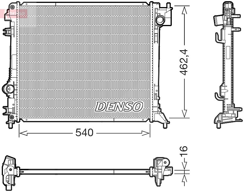 Denso Kühler, Motorkühlung [Hersteller-Nr. DRM46063] für Renault, Nissan