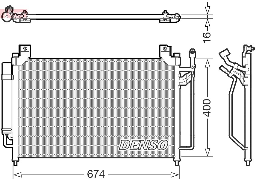 Denso Kondensator, Klimaanlage [Hersteller-Nr. DCN44013] für Mazda