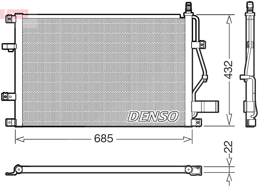 Denso Kondensator, Klimaanlage [Hersteller-Nr. DCN33013] für Volvo