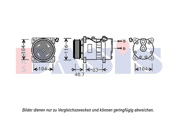 Aks Dasis Kompressor, Klimaanlage [Hersteller-Nr. 852642N] für VW
