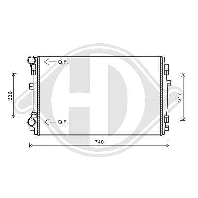Diederichs Kühler, Motorkühlung [Hersteller-Nr. DCM3472] für Seat, Skoda, Audi, VW
