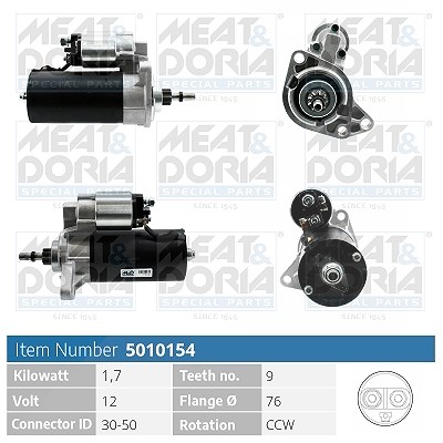 Meat & Doria Starter [Hersteller-Nr. 5010154] für Audi, Skoda, VW, Ford, Seat