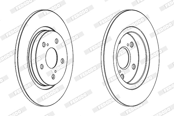 Ferodo Bremsscheibe Hinterachse Voll [Hersteller-Nr. DDF1755C] für Toyota
