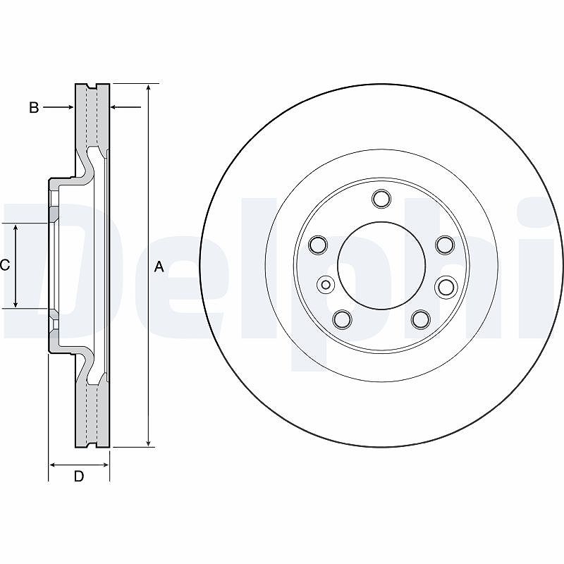Delphi Bremsscheibe [Hersteller-Nr. BG9119C] für Mercedes-Benz