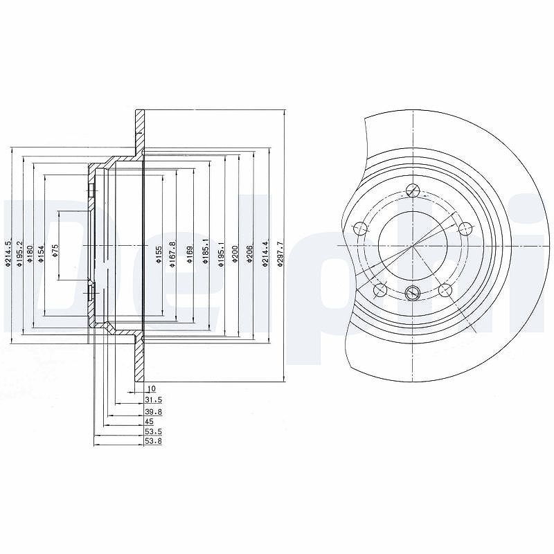 Delphi Bremsscheibe [Hersteller-Nr. BG3044] für BMW