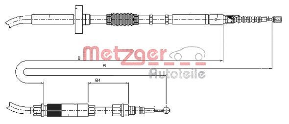 Metzger Autoteile Handbremsseil hinten links+rechts [Hersteller-Nr. 10.7531] für Audi