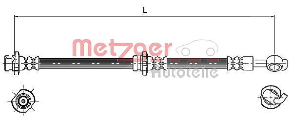 Metzger Autoteile Bremsschlauch [Hersteller-Nr. 4110129] für Nissan