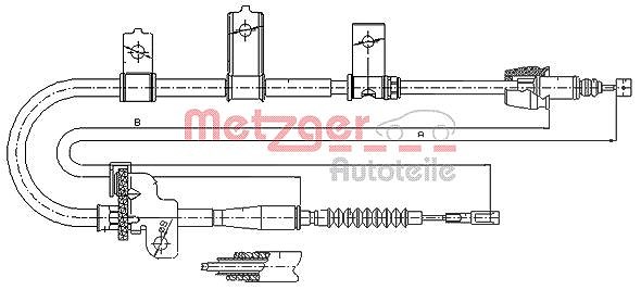 Metzger Autoteile Seilzug, Feststellbremse [Hersteller-Nr. 17.6021] für Kia
