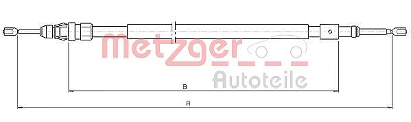Metzger Autoteile Seilzug, Feststellbremse [Hersteller-Nr. 10.4523] für Peugeot, Citroën