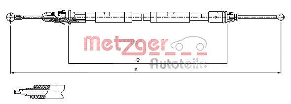 Metzger Autoteile Seilzug, Feststellbremse [Hersteller-Nr. 11.6805] für Renault, Nissan, Opel