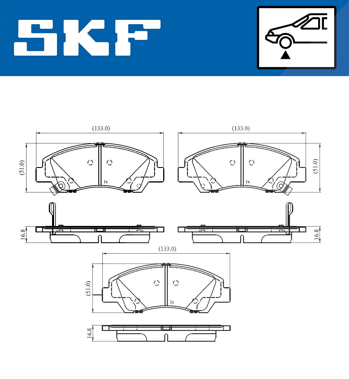SKF VKBP80386A Bremsbelagsatz für Scheibenbremse Bremsbelagsatz - Bild 5