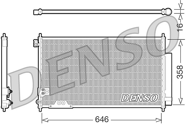 Denso Kondensator, Klimaanlage [Hersteller-Nr. DCN40009] für Honda