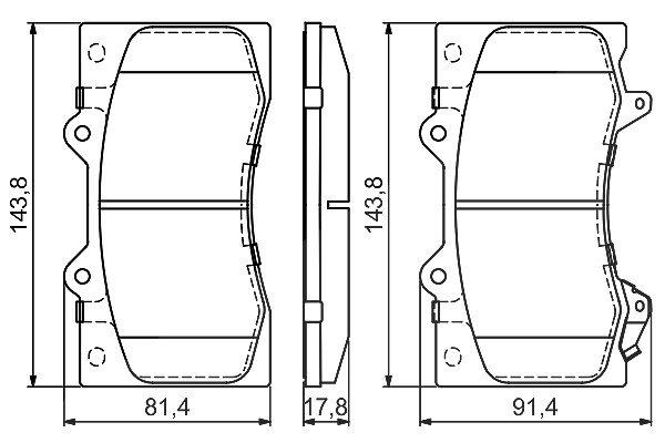 Bosch Bremsbelagsatz, Scheibenbremse [Hersteller-Nr. 0986494693] für Nissan