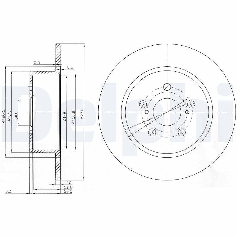 Delphi Bremsscheibe [Hersteller-Nr. BG3922] für Toyota