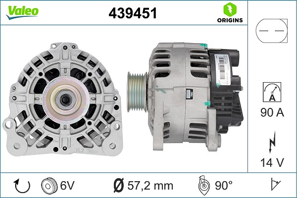 Valeo Generator [Hersteller-Nr. 439451] für Skoda, Seat, VW