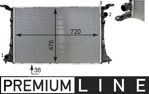 Mahle Kühler, Motorkühlung [Hersteller-Nr. CR82000P] für Audi