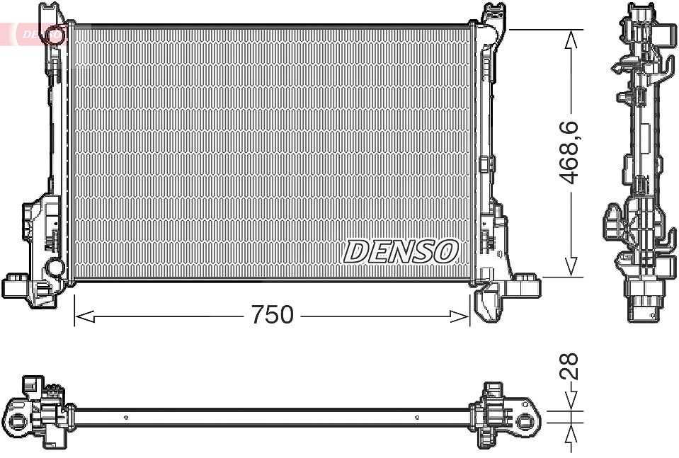 Denso Kühler, Motorkühlung [Hersteller-Nr. DRM09175] für Fiat, Renault, Opel