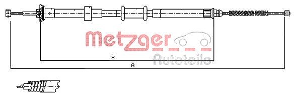 Metzger Autoteile Seilzug, Feststellbremse [Hersteller-Nr. 12.0725] für Fiat