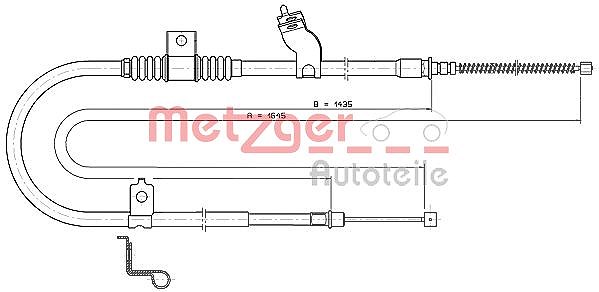 Metzger Autoteile Seilzug, Feststellbremse [Hersteller-Nr. 17.2290] für Peugeot, Mitsubishi, Citroën