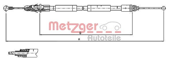 Metzger Autoteile Seilzug, Feststellbremse [Hersteller-Nr. 11.6804] für Opel, Nissan, Renault