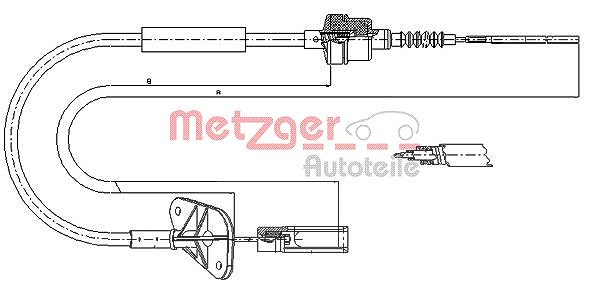 Metzger Autoteile Seilzug, Kupplungsbetätigung [Hersteller-Nr. 12.7201] für Fiat, Ford