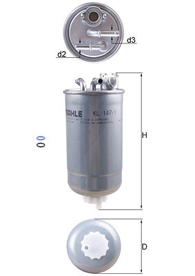 Mahle Kraftstofffilter [Hersteller-Nr. KL147/1D] für Seat