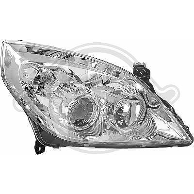 Diederichs Scheinwerfer H7/H1 ohne Stellmotor chrom [Hersteller-Nr. 1825984] für Opel