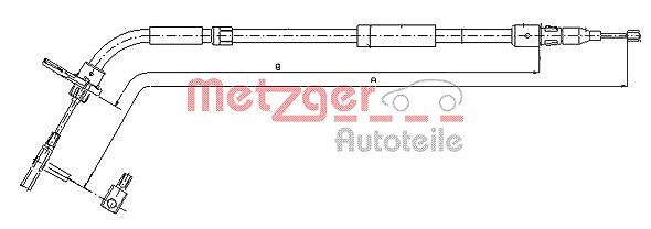 Metzger Autoteile Seilzug, Feststellbremse [Hersteller-Nr. 10.9334] für Mercedes-Benz