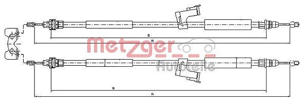 Metzger Autoteile Seilzug, Feststellbremse [Hersteller-Nr. 10.8225] für Volvo