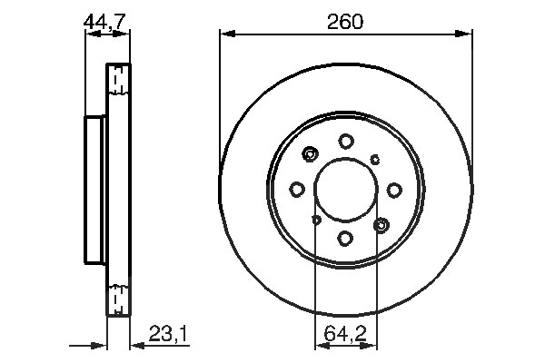 Bosch Bremsscheibe [Hersteller-Nr. 0986479226] für Honda