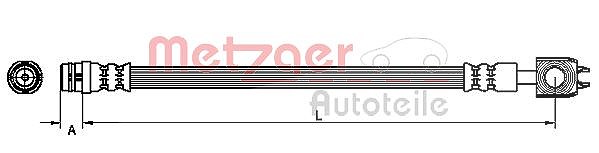 Metzger Autoteile Bremsschlauch [Hersteller-Nr. 4116202] für VW