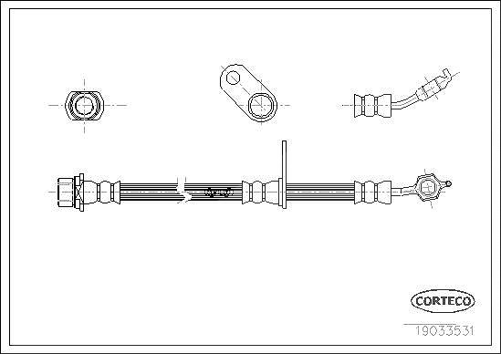 Corteco Bremsschlauch ERSTAUSRÜSTERQUALITÄT [Hersteller-Nr. 19033531] für Toyota, Lexus