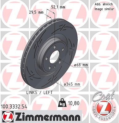 Zimmermann 1x Bremsscheibe belüftet vorne links [Hersteller-Nr. 100.3332.54] für Audi