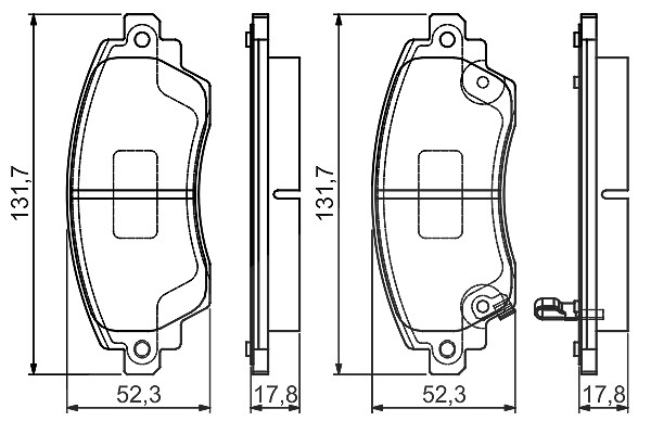 Bosch Bremsbelagsatz, Scheibenbremse [Hersteller-Nr. 0986495132] für Toyota