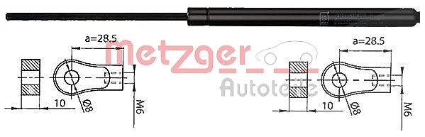 Metzger Autoteile Gasfeder, Motorhaube [Hersteller-Nr. 2110405] für Audi